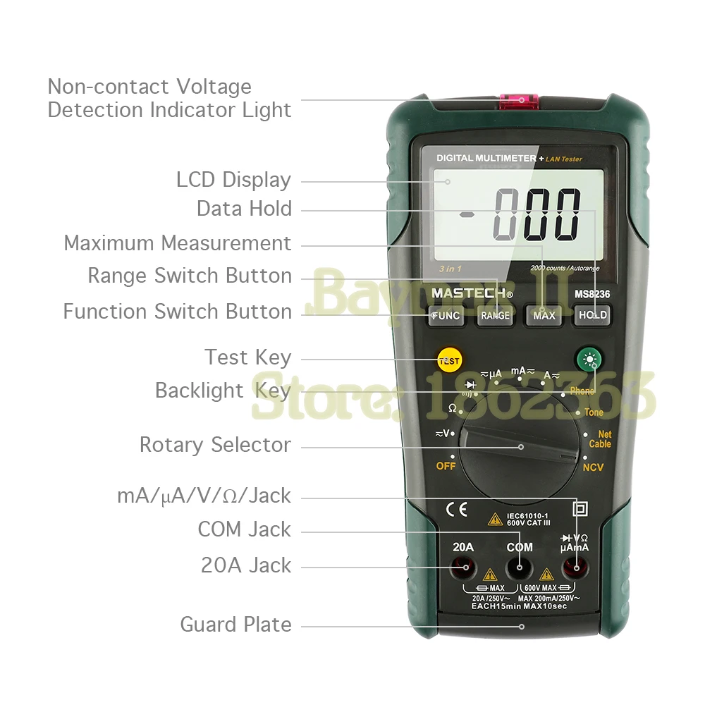 MASTECH MS8236 Автоматический цифровой мультиметр LAN Tone телефон детектор кабельный трекер тестер напряжения