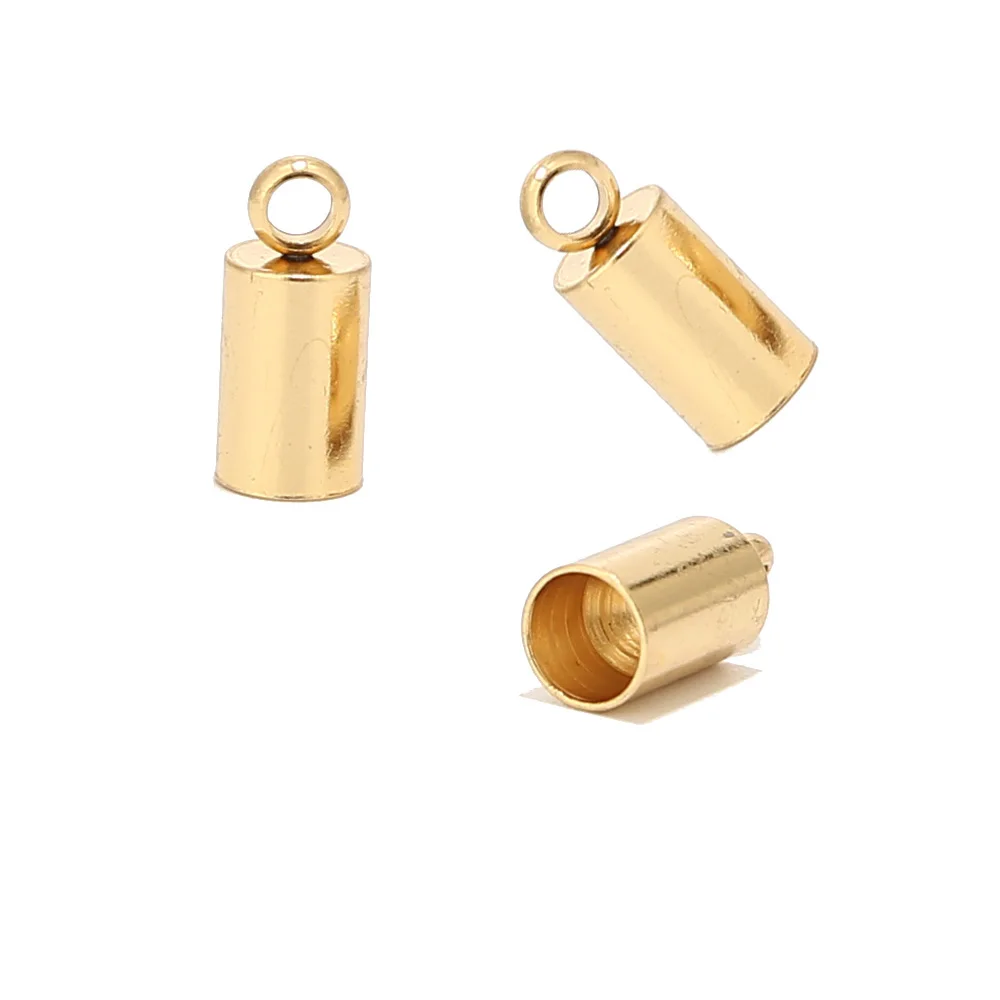 Stainless Steel End Caps Necklace Jewelry Caps Leather Cords 10pcs