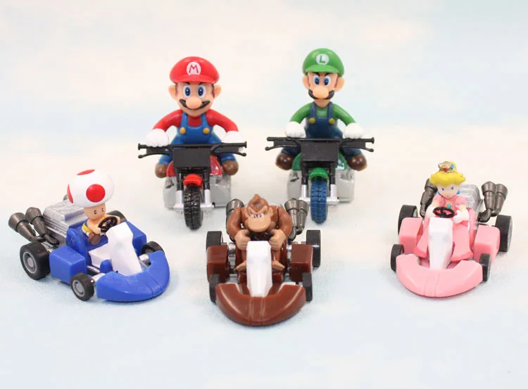 10pcs/set Super Mario Bros Kart Pull Back Car Cute figures PVC Collection figures toys for christmas gift brinquedos Toy