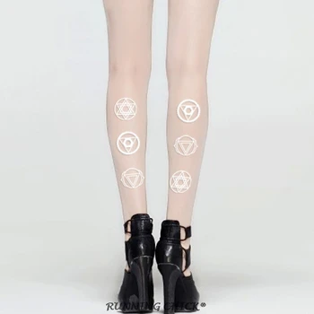 

Small round totem three-dimensional printed pantyhose summer thin stockings