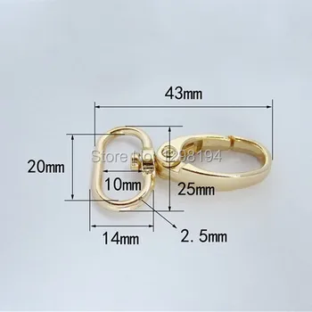

100PCS Gold Curved Lobster Clasps Claw Swivel Trigger Clips Snap Lanyard Hook Spring Buckle Screw Hooks Carabiner Hike Camping