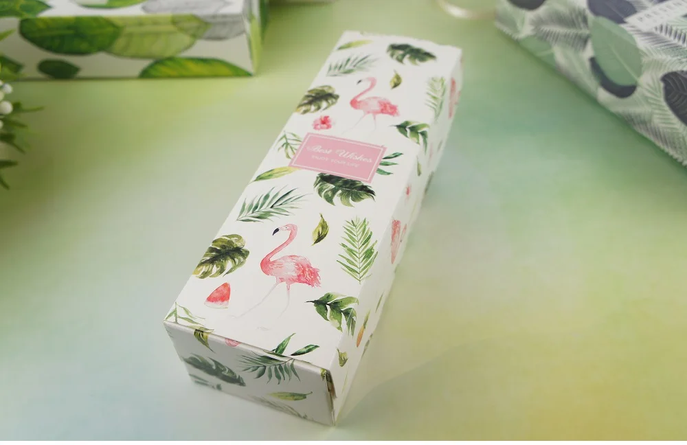 Многофункциональный 21,5*7*5 см 10 шт. подарочная упаковка с тропическим растением Фламинго бумажная коробка для хранения макаронов подарки на день рождения сохраняют упаковку
