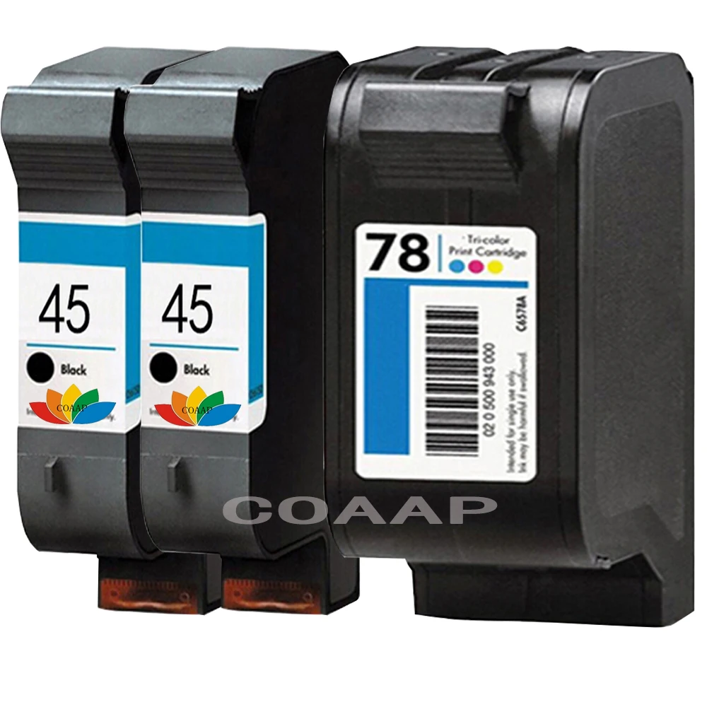 3pk Refillable hp 45 78 ink cartridges for HP45 hp78 Deskjet 1180C 1280 930 930CM 932C