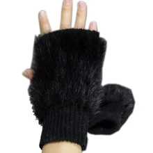 Женские модные меховые перчатки норковый вязаный перчатки высокой плотности вязаные теплые перчатки