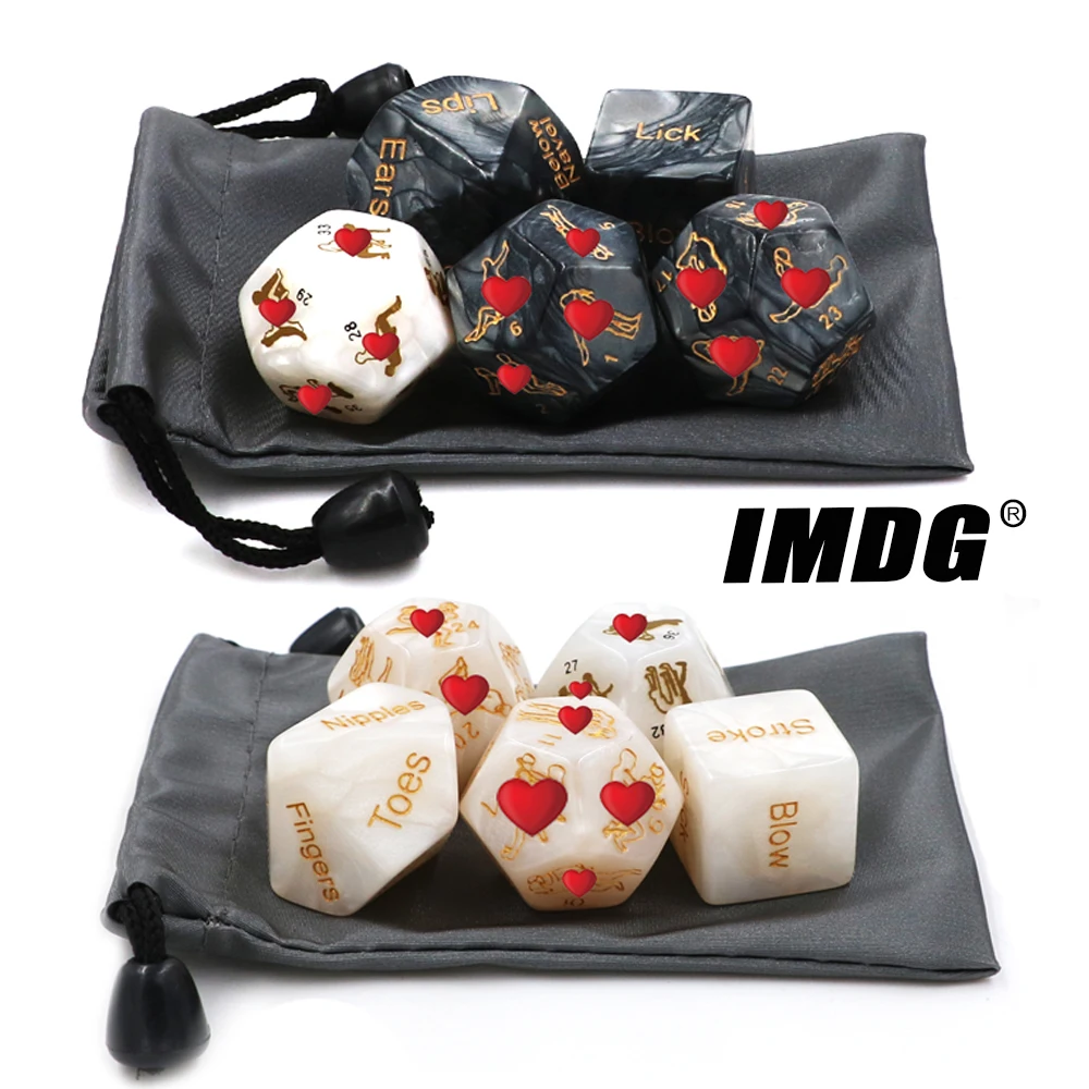 

5pcs/set New Sexy Dice Polyhedron Acrylic Marbled patterns Multi-faceted Posture Fun Game Dice
