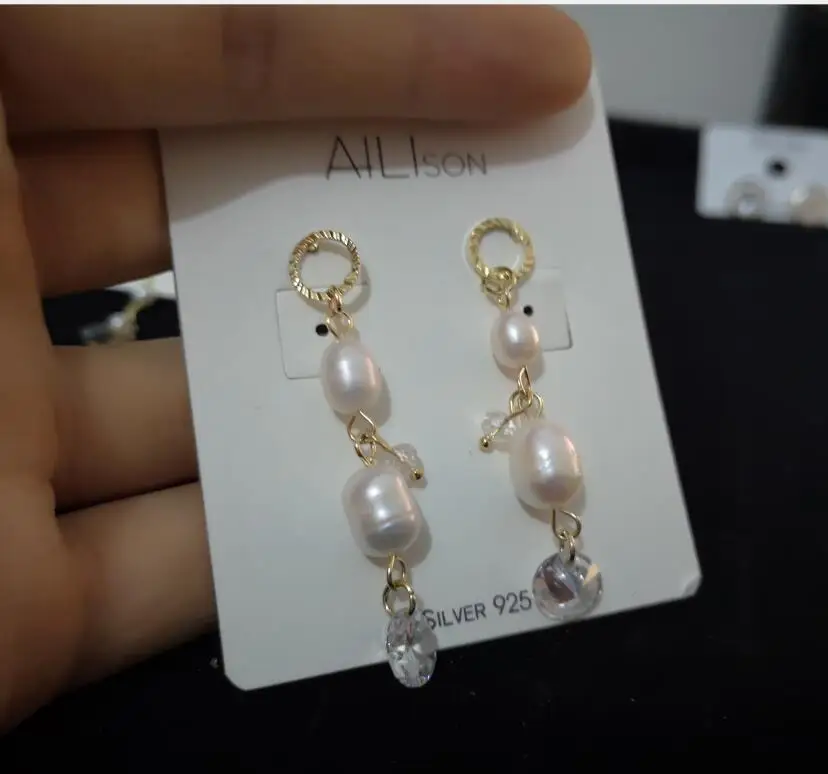 

2019 Trendy Korea Design Metal Gold Geometric Irregular Circle Square Natural Freshwater Pearl Stud Earrings for Women Girl Gift
