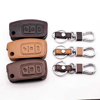 

3-button leather key cover for Ford Focus 2 MK2 sedan hatchback Car wallet car keys accessories case starline a91 car-covers
