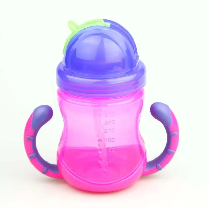 270ml Cute Baby Straw Bottle Infant Newborn Bottle Children Learn