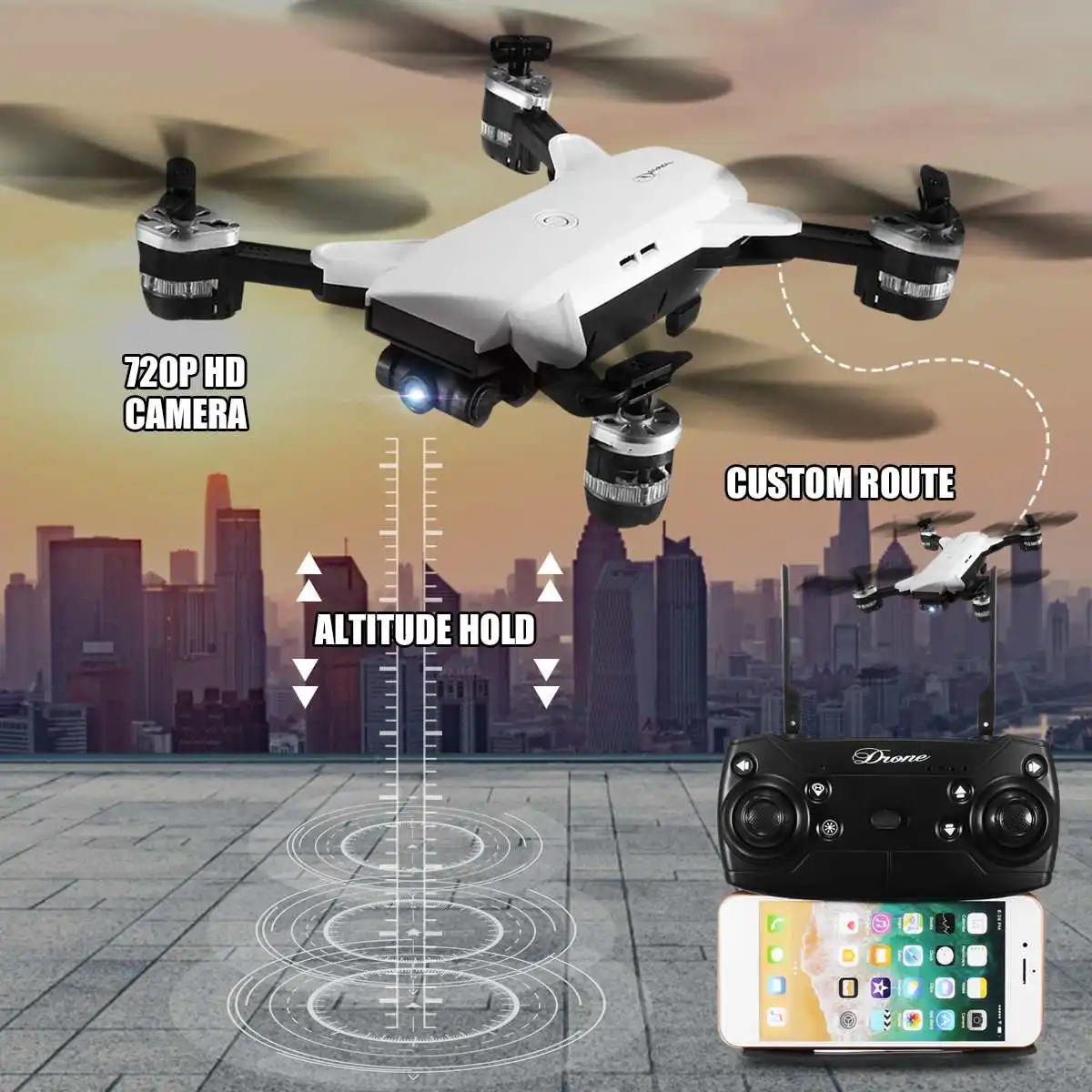  Weitwinkel Objektiv HD 2MP Kamera Quadcopter RC Drone GPS 24 GHz WiFi FPV 4CH 6 Achsen Gyro Eders D