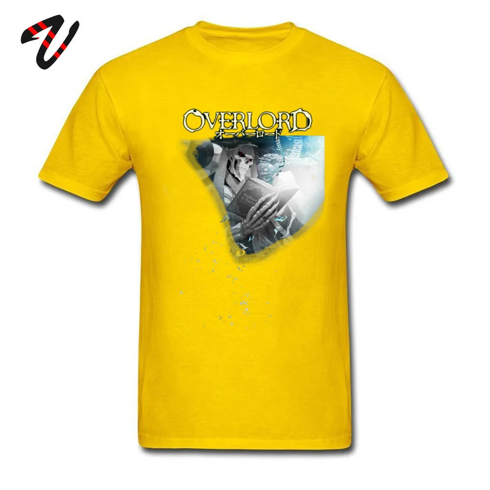 Summer All Cotton Cool _black Tops Shirts Discount Short Sleeve Men's T-Shirt Casual Autumn Tops & Tees Round Collar Overlord 3 Ainz Ooal Gown 12768 yellow
