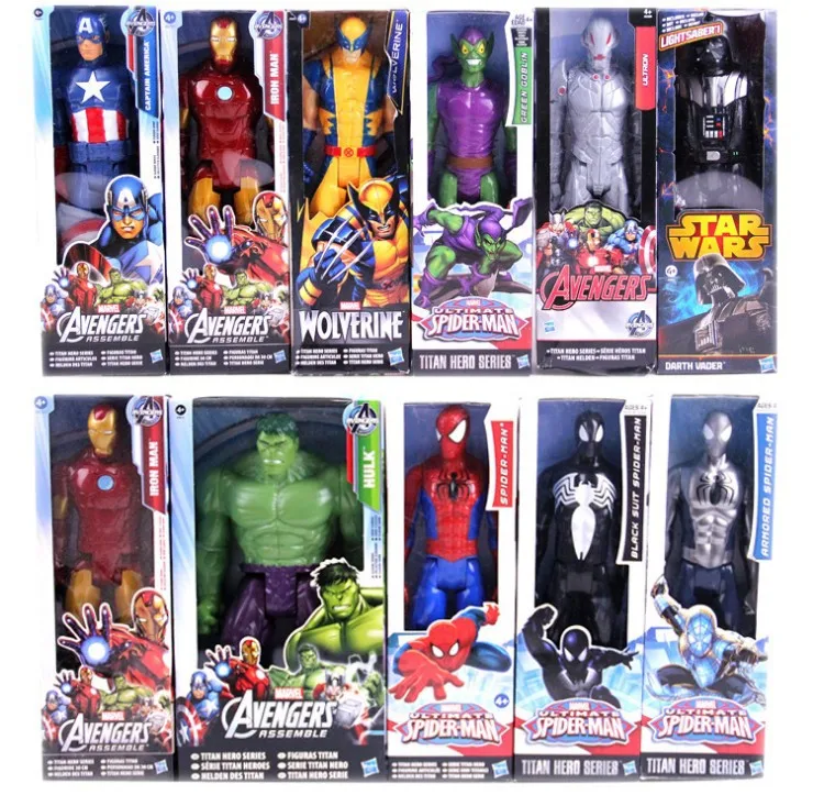

29CM Marvel Avengers Endgame Thanos Spiderman Hulk Iron Man Captain America Thor Wolverine Action Figure Toys Dolls