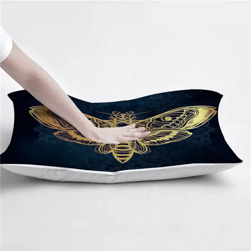 Постельное белье Outlet Death Moth Body Pillow богемное постельное белье бабочка Готический Череп вниз Альтернативная подушка черный белый домашний декор 1 шт - Цвет: 1-Piece Black