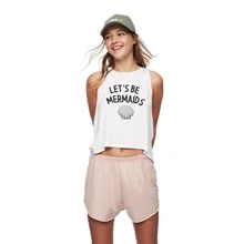 2019 New Fashion Women T-shirt Sleeveless Summer Short Crop Print Top Round Neck Casual Letter Round Neck T-shirts Female W089 casual letter print round neck t shirt pants twinset for kids