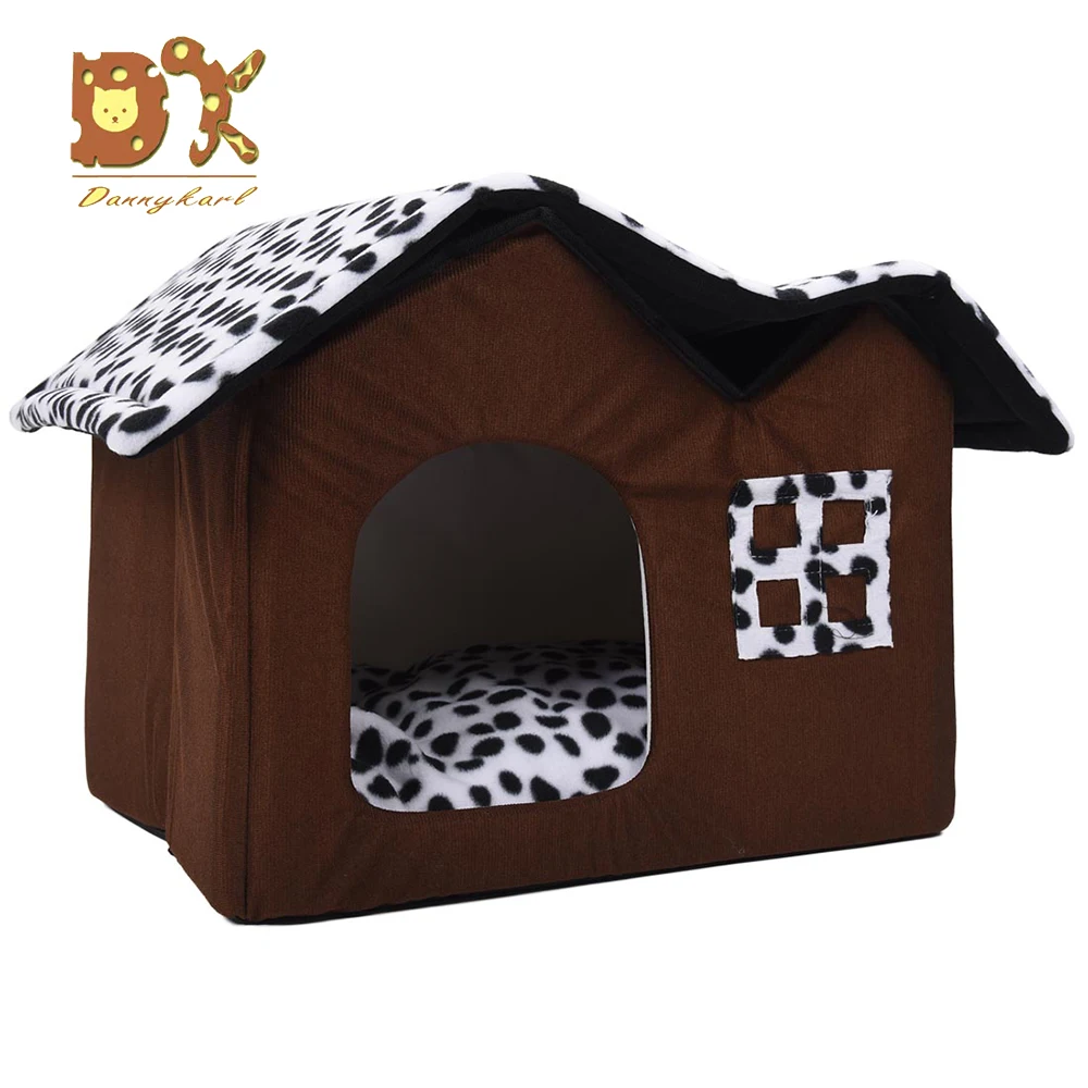 

Cushion Mat Dog Bed for Small Medium Dogs Hot Pet House Luxury High-End Double Dog Room Brown dog bed Double Pet House soft Warm