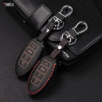 

High quality top layer leather case car key cover for Nissan Altima Qashqai X-Trail T31 T32 Tiida Teana Juke 4 buttons remote