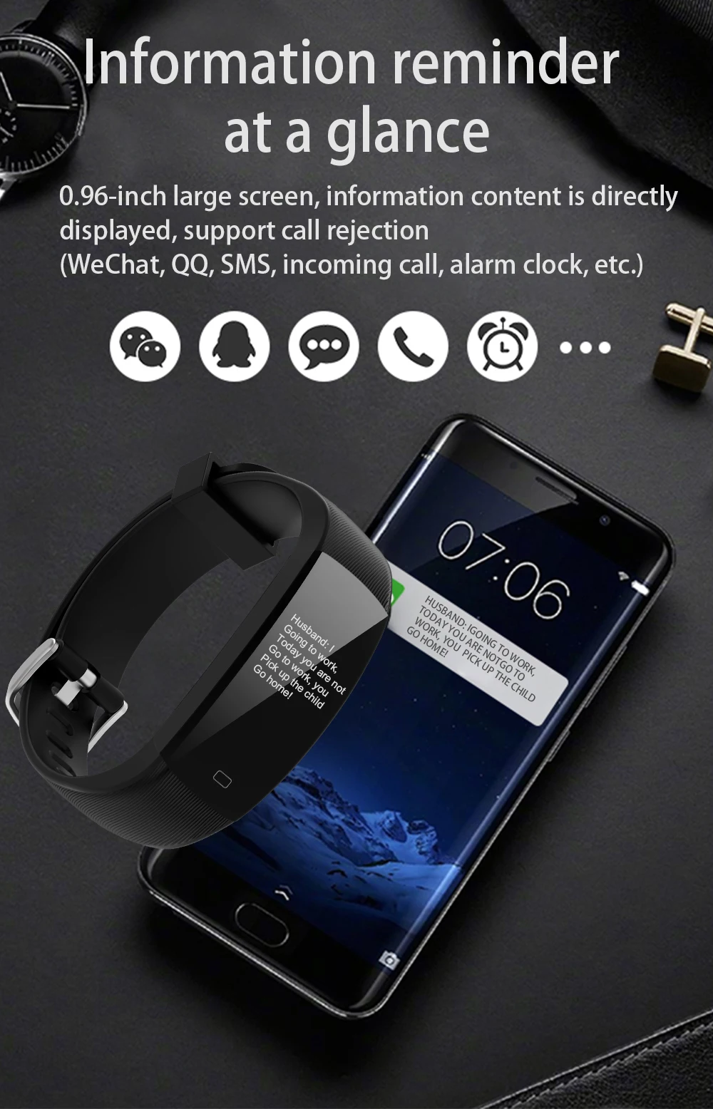 Torntisc F64C Fitness Bracelet IP68 Waterproof with Heart Rate Monitor Pedometer Activity tracker Smart watch PK F64HR smart band (9)