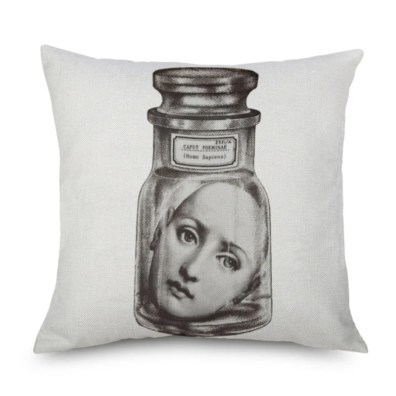 Fornasetti живопись лицо художественная Подушка Чехлы Европейский Винтаж красота лица глаза губы подушка «Корона» Чехол диван льняная наволочка - Цвет: 05