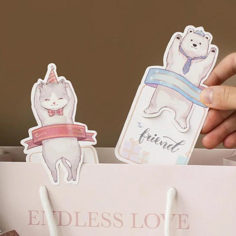 

4Pcs/Pack Kawaii Cute Animals Farm Greeting Card Postcard Birthday Letter Envelope Gift Card Set Message Card Stationery