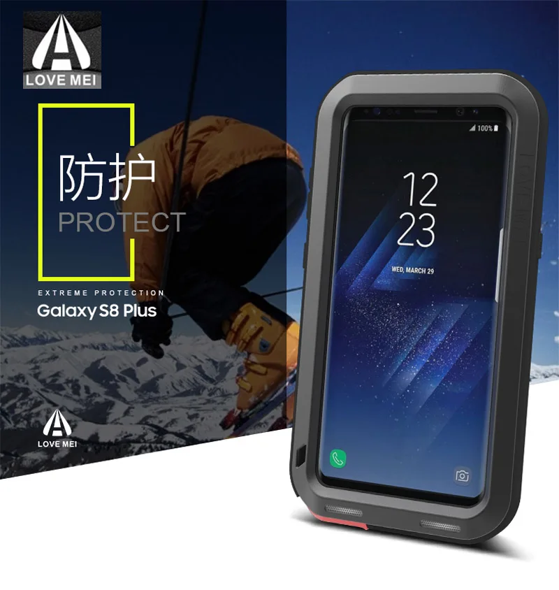 

New 2017 S8 S8 Plus Case LOVE MEI Life Waterproof Metal 3 Proof Phone Case for SAMSUNG Galaxy S8 Plus S8+ Full protection Covers