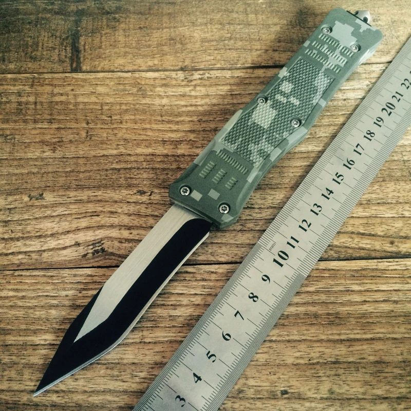 DX Version Top quality 161 Camo Zinc Aluminum Handle 440 blade Tactical