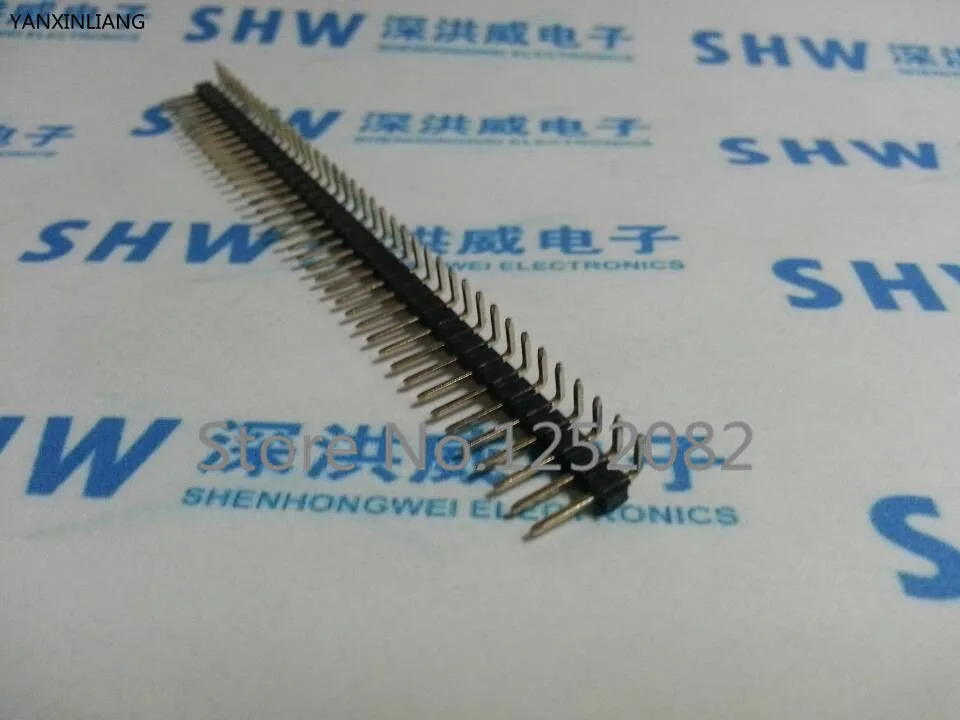 

10Pcs Pitch 2.54mm 40 Pin Male Single Row Right Angle Pin Header Strip