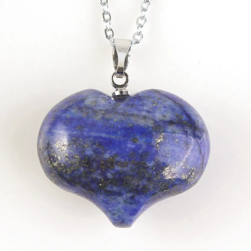 

Trendy-beads Romantic Silver Plated Lapis Lazuli Cute Heart Pendant For Lovers Gift Jewelry