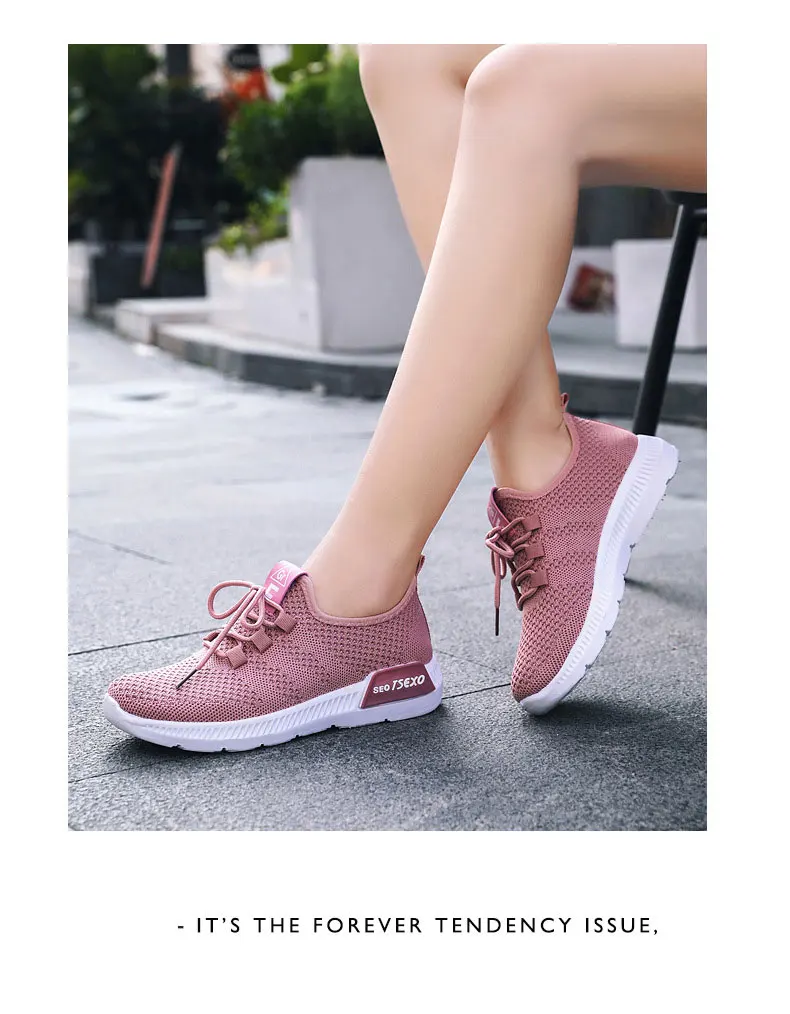Повседневные женские кроссовки на плоской подошве; сезон осень; цвет розовый, серый; удобные женские кроссовки из сетчатой ткани; женская обувь для бега на платформе