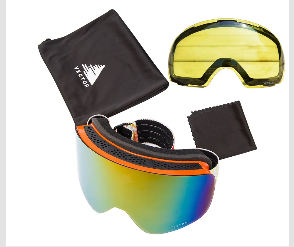 ناقلات العلامة التجارية للتزلج نظارات مزدوجة عدسة UV400 مكافحة الضباب النساء الرجال على الجليد التزلج نظارات الثلوج نظارات مع عدسة إضافية ناقلات العلامة التجارية للتزلج نظارات مزدوجة عدسة UV400 مكافحة الضباب النساء الرجال على الجليد التزلج نظارات الثلوج نظارات مع عدسة إضافية