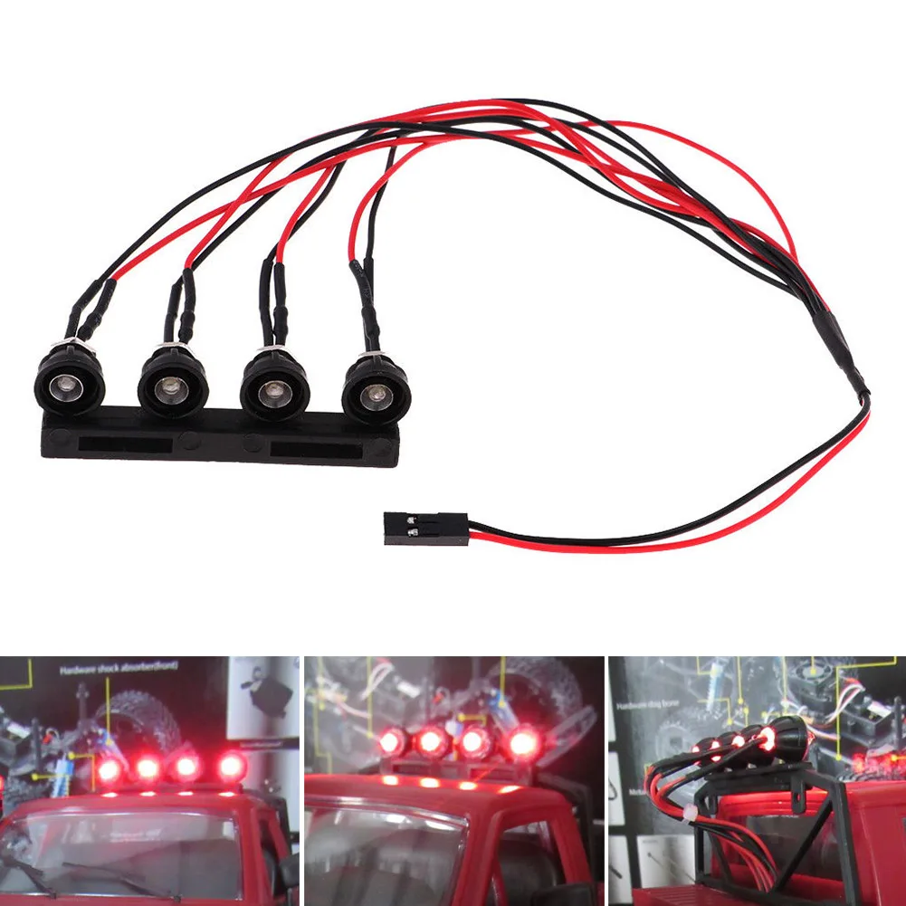 

Hot Selling 4 LED Light Bar Roof Lamp for WPL 1/16 RC Car Pick-up Truck DIY Accessories