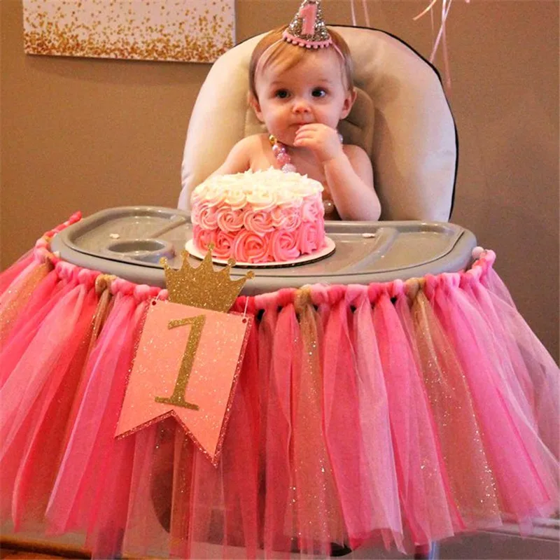 Kuchang 100cm DIY Customized Tulle Tutu Table Skirt Tableware Wedding Party Birthday Baby Shower Decor For Home New Year