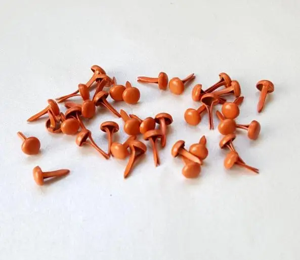 100 шт 4,5*8 мм скрапбук металлические украшения для скрапбукинга аксессуары для скрапбукинга украшения для свадебных принадлежностей Детские куклы бумажное ремесло - Цвет: Orange