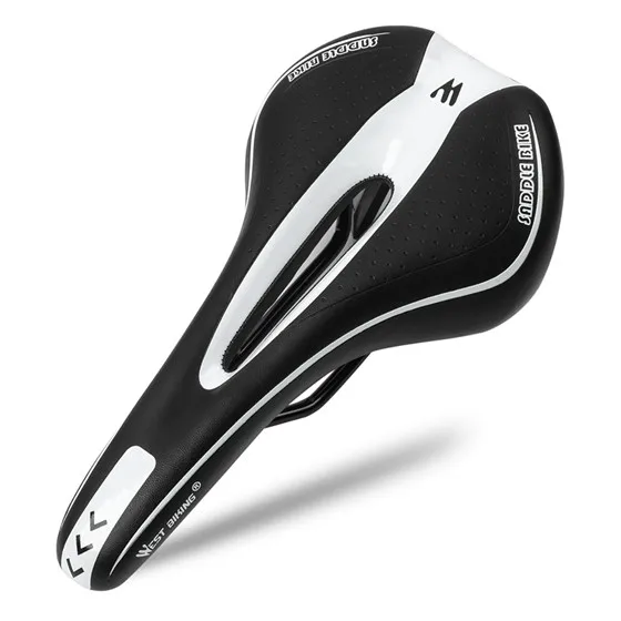 White Black A Style WEST BIKING седло для горного велосипеда, Велосипедное Сиденье, силиконовое, нескользящее, шоссейное, MTB, седло, силикагель, подушка, велосипедное седло - Цвет: White Black A Style