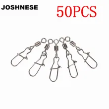 JOSHNESE 50 шт. 2/4/6/7/10# шарикоподшипник подшипников качения «Три в одном» поворачивается на хорошее оснастка рыболовные Вертлюги разъем оснастки рыболовный крючок, снасти