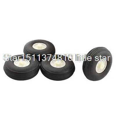 RC Airplane Aircraft Landing Black Rubber Wheel Tire 50mm x 18mm 4Pcs