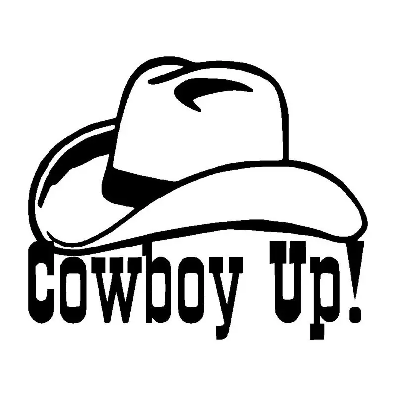 

15.2CM*12.5CM Cowboy Up! Fun Unique Vinyl Graphic Decal Car Window Sticker Decal Car Accessories Black Sliver C8-0937