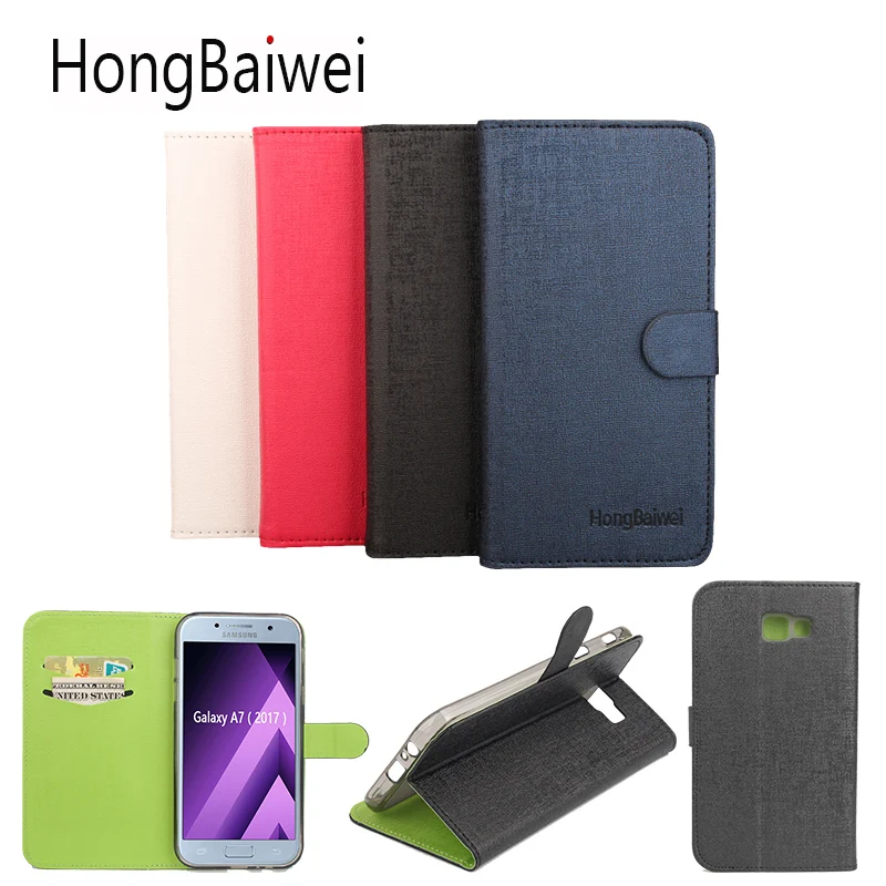 

HongBaiwei Case For Samsung Galaxy A7 A3 A5 J3 2017 J1 J5 J7 2016 Case Cover Leather Hit Color Flip Luxury Wallet Phone Bag Case