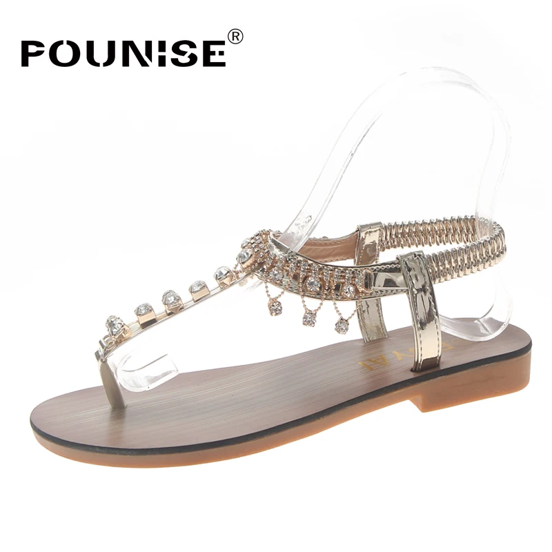 

summer fashion Casual Sandals Luxury design with diamonds 2019 flats sandals women beach flip flops slip-on ladies slides