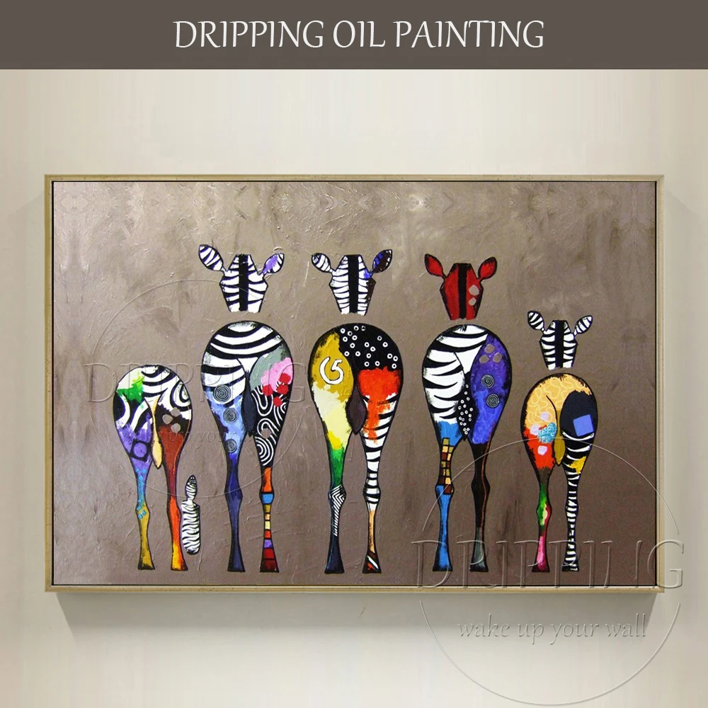 Unframed Artist Hand painted High Quality Modern Funny Animals Horses Oil Painting on Canvas Funny Donkey