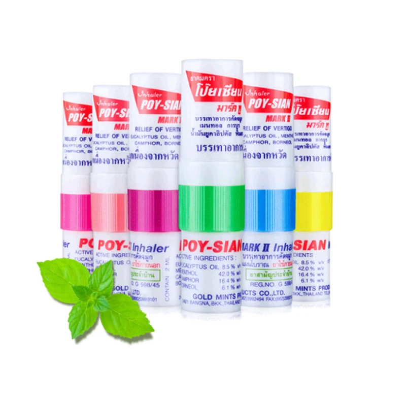 

5Pcs Thailand Mint Cylinder Nasal Inhaler Refresh Brain Anti Fatigue Cure Stuffy Nose Rhinitis Nasal Aspirator