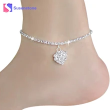 SusenstoneHeart женский браслет на лодыжку, сексуальные сандалеты, пляжные ножки для леди, идеальный подарок,#0412