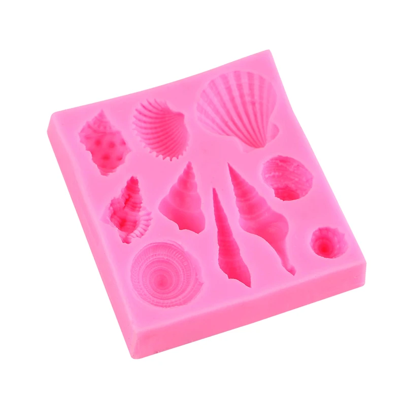 3D морские раковины помадка инструменты для приготовления тортов Шоколадные конфеты Желе Силиконовые Кухня выпечки Плесень мыло плесень