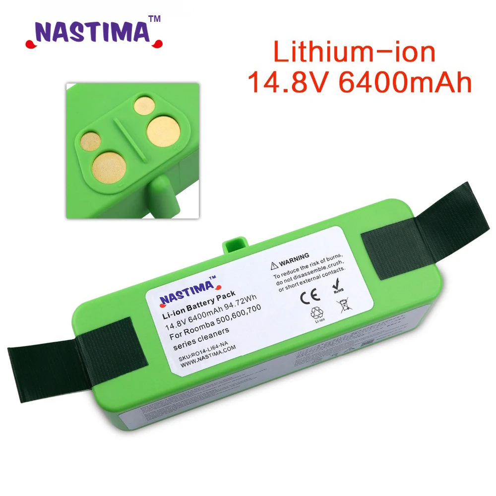 Günstige NASTIMA 14,8 v 6400 4400 mAh Lithium Akku Für iRobot Roomba 500 600 700 800 560 Serie 620 650 700 770 780 880