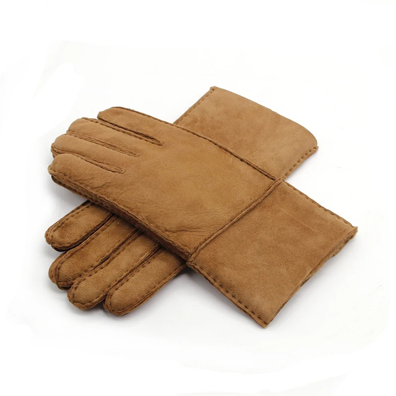 Driving Gloves New 2018 Winter Warm Leather Gloves 100% Sheep Skin Fur Men's Scrub Gloves Thicken Real Fur Mittens Outdoor N23