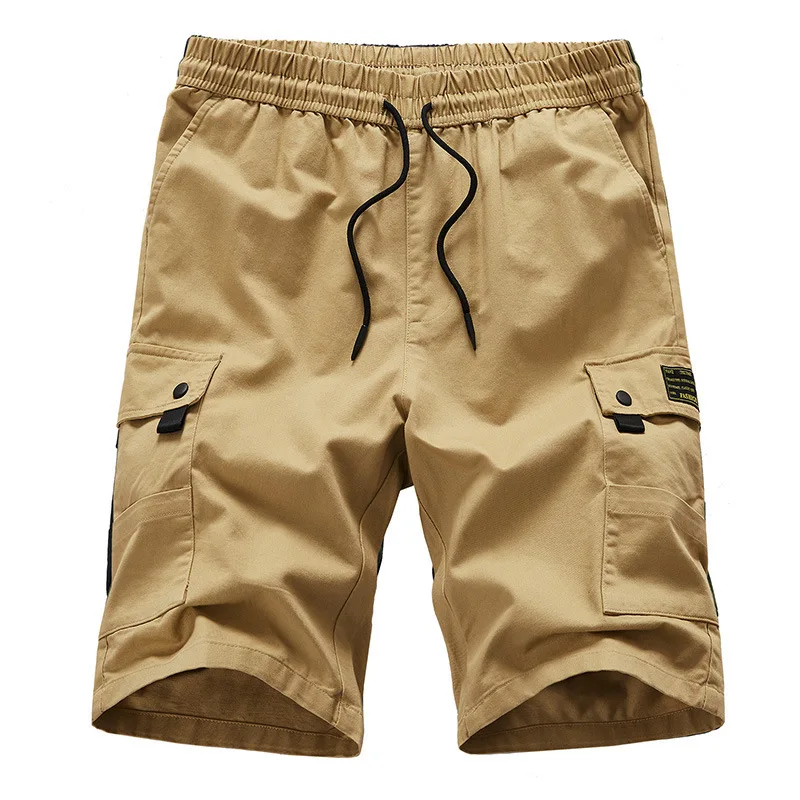Мужские рабочие шорты стиль сафари Молния Fly свободные по колено карманы мужские брюки мужские повседневные однотонные