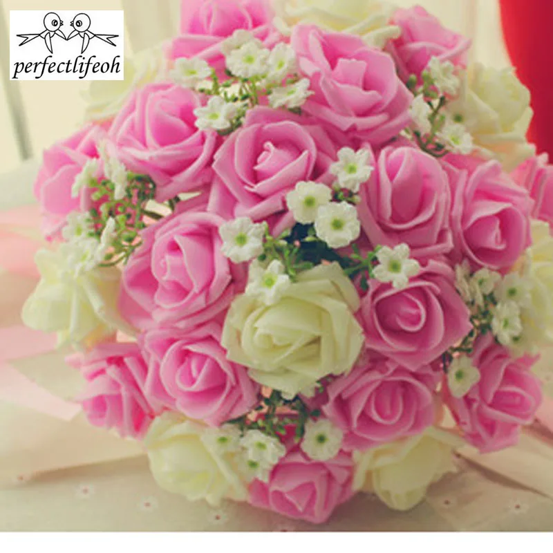 Royal Blue Foam Roses Artificial Flower Bride Bouquet Party Decor bouquet for Wedding decoration wedding bouquets,artificial rose flowers,wedding flower decoration