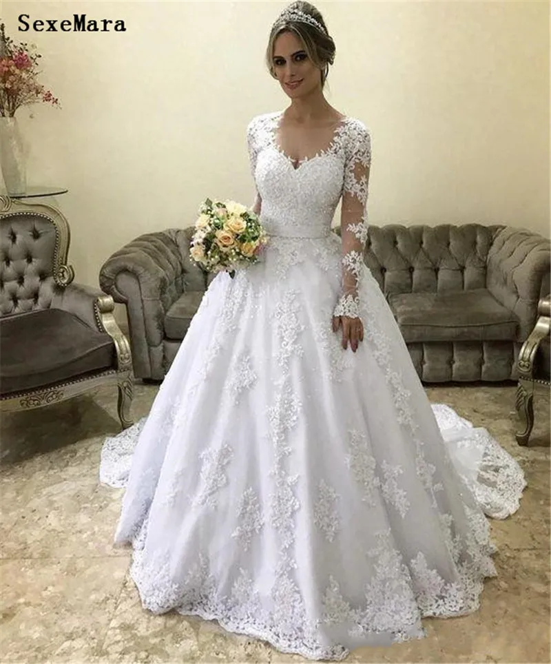 modest-a-line-country-wedding-dresses-with-long-sleeve-v-sweetheart-lace-sweep-train-uk-bridal-gown-elegant-beach-garden-boho-reception-2019 (1)
