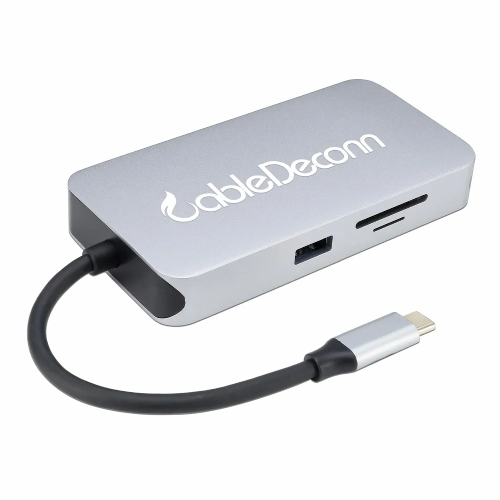 Thunderbolt 3 док станция usb c концентратор usb3.1 Тип к hdmi ethernet rj45 адаптер зарядка tf sd карта