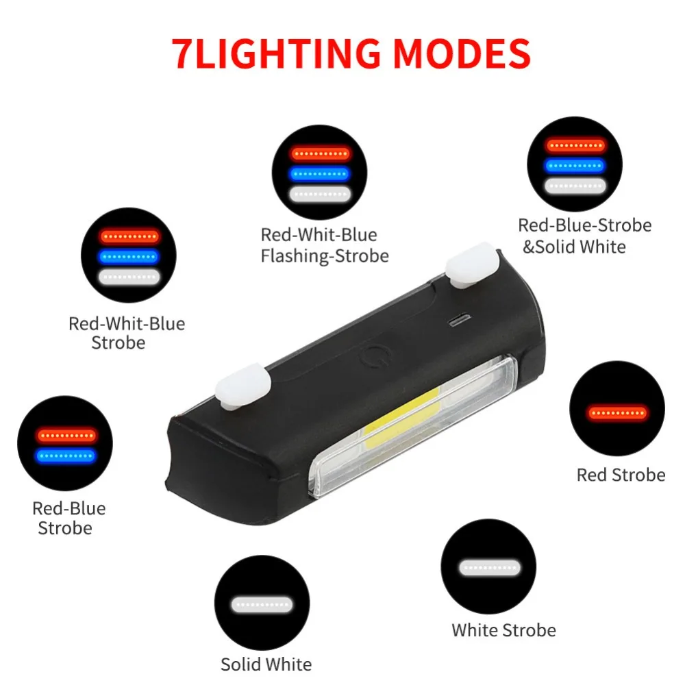 Discount FTW USB Rechargeable Bike Tail Light Bicycle Rear Back Light 7 mode 3 color Waterproof for Night Cycling safety LED Lamp TL2231 2
