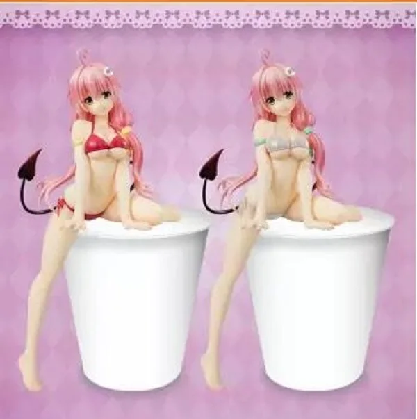 

2 Color Anime Action Figure Tolove Lala Sexy Momo Belia Deviluke Swimsuit 16cm PVC Lie on The Cup Noodles Model Collection Doll