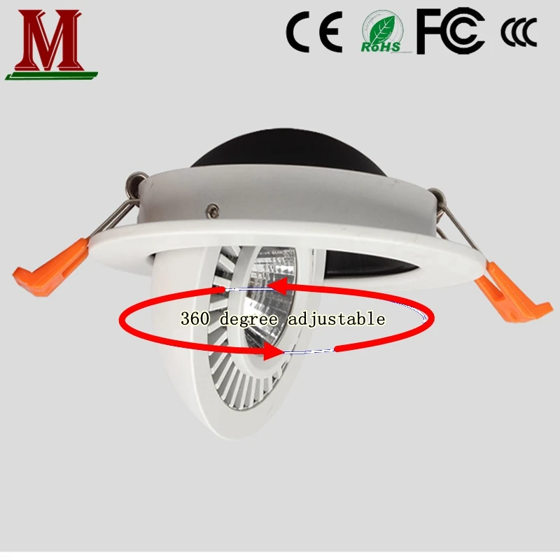 

LED dimming cob down lamp 3W 5W 7W 9W 1W 2W 15W 360 degree adjustable angle spotlight ceiling lamp